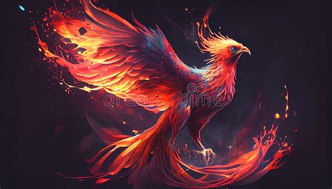 Fire Phoenix Bird Stock Illustration Illustration Of Darkness