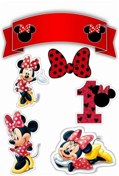 In this cake decorating tutorial, i will show you how to make a minnie mouse cake with bow, fondant rose, fondant letters and. Minnie First Year Free Printable Cake Toppers. - Oh My Baby!