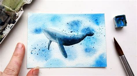 Easy Watercolor Whale Painting Tutorial How To Paint A Blue Whale For