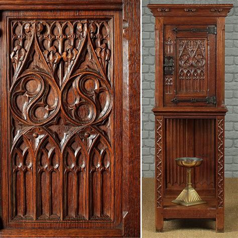 Check spelling or type a new query. Narrow Gothic Oak Side Cabinet C.1910. - Antiques Atlas