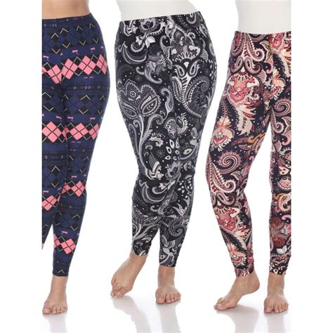 White Mark White Mark Womens Pack Of 3 Plus Size Leggings Walmart