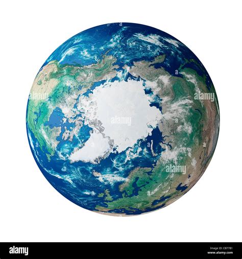 Globe Showing The Arctic Region On Planet Earth Stock Photo Alamy