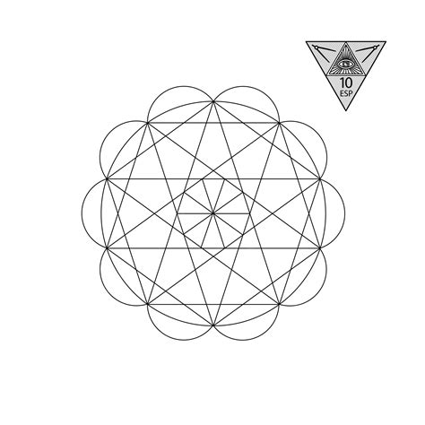 Premium Vector Sacred Geometry Vector Illustration Isolated On White