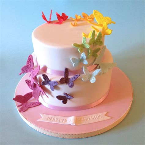 Butterfly Birthday Cakes Rainbow Butterflies Birthday Cake A Simple And