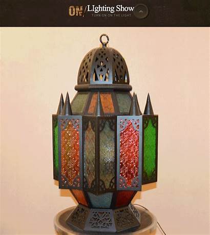 Lantern Stand Mosaic Candle Holder Metal Moroccan