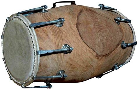 Handmade Sheesham Wood Dholak Indian Folk Musical Instrument Drum Nuts