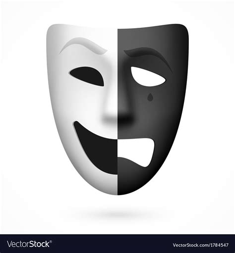 Comedy And Tragedy Theatrical Mask Royalty Free Vector Image