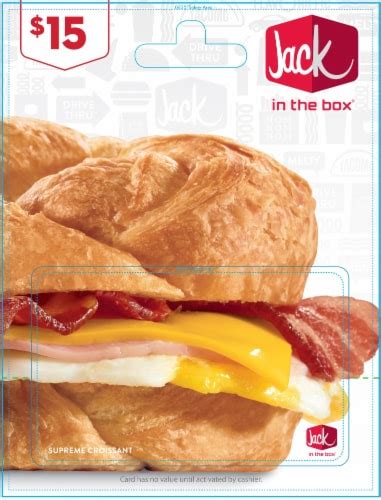 Check spelling or type a new query. Jack in the Box $15 Gift Card - After Pickup visit us online to activate and add value, $0.10 ...