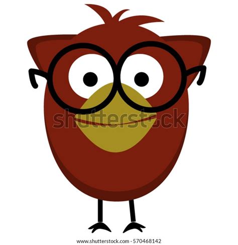 Cartoon Vector Illustration Owl Wearing Glasses 스톡 벡터로열티 프리 570468142