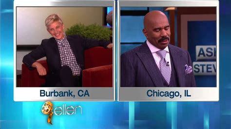 Ellen Goes Live Into Steve Harveys Ear Via Ifb During His Talk Show