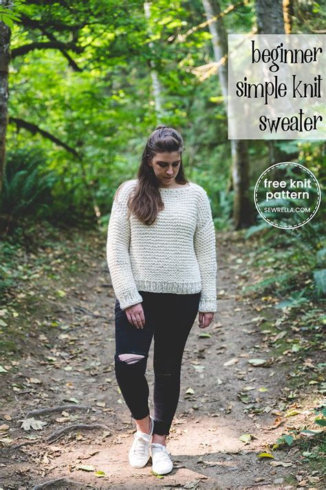 Beginner Knit Garter Stitch Sweater Free Pattern Sewrella