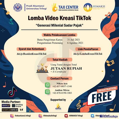 Posted on february 4, 2020 by mmc pemalang leave a comment on loker. LOMBA KREASI VIDEO TIKTOK GENERASI MILENIAL SADAR PAJAK Juli 2021