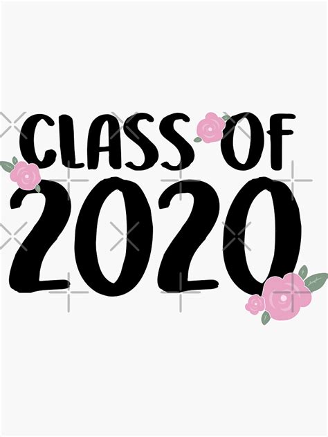 Class Of 2020 Floral Sticker For Sale By Michelemoira Redbubble