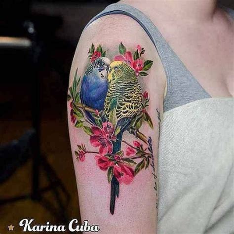 Love Birds Tattoo On Right Shoulder By Karia Cuba Birds