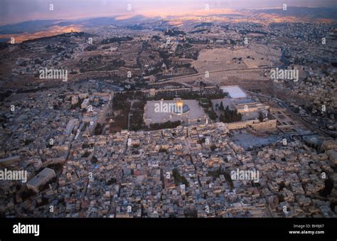 Israel An Aerial View Of Jerusalem Old City Stock Photo Alamy