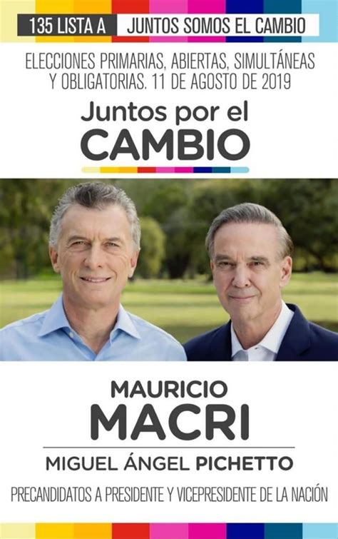 Las Paso 2019 Así Es La Boleta Presidencial De Macri Pichetto De