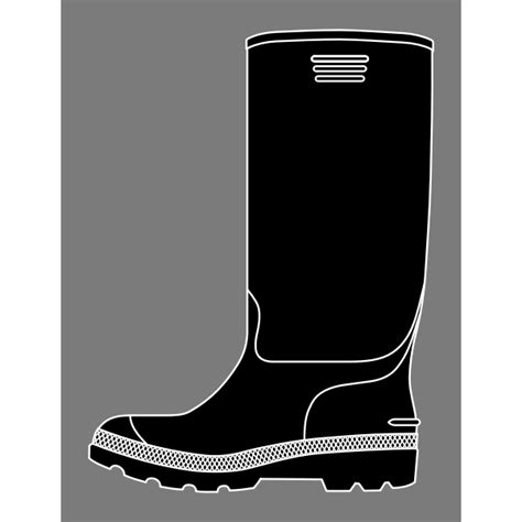Vector Image Of Black Rubber Boot On Grey Background Free Svg