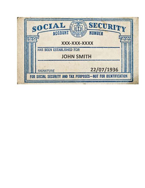 Social Security Card Template Free Printable Word Searches