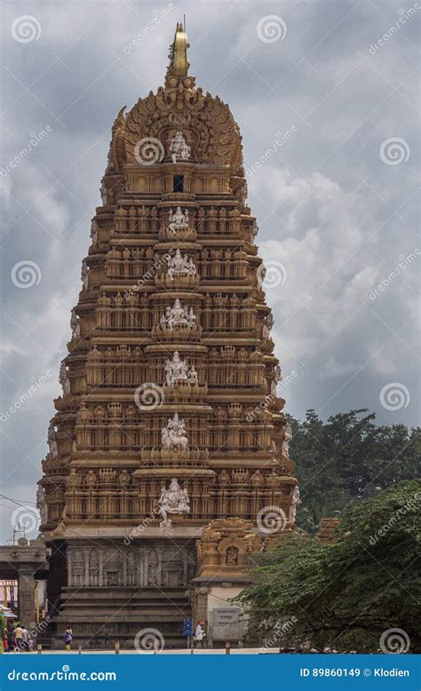 North Short Side Of Srikanteshwara Gopuram In Nanjangud Editorial