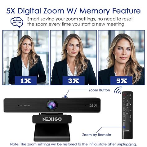 Zoom Certified Nexigo N950p 4k Zoomable Webcam With Remote And