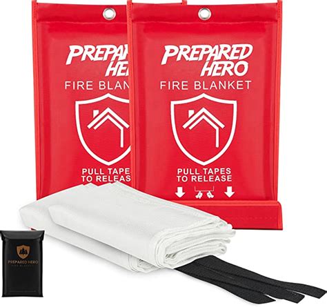 Prepared Hero Emergency Fire Blanket 2 Pack Fire Suppression