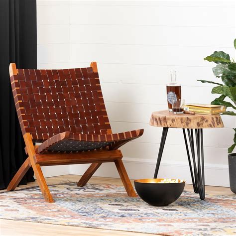 These lovely and functional leather accent chairs are available at enticing offers and discounts. South Shore Balka Woven Leather Lounge Chair | Walmart Canada