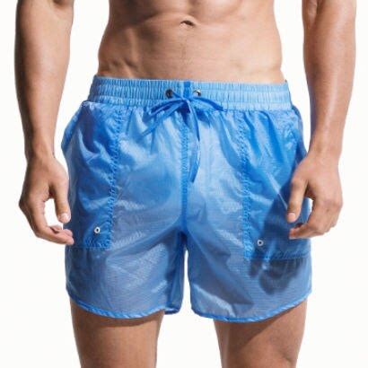 Desmiit Mens Swim Shorts Sexy Transparent Waterproof Nylon Swimwear Men