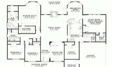 Single Story Bedroom House Plans One Bungalow Home Plans And Blueprints