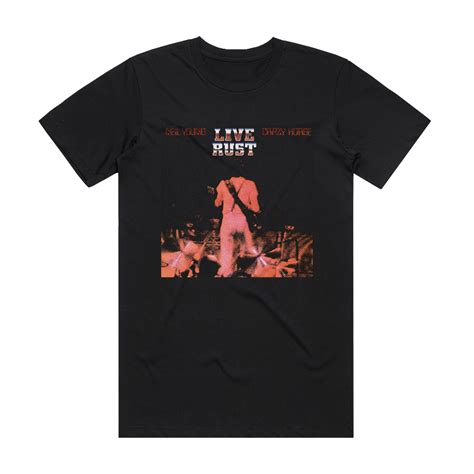 Neil Young Live Rust Album Cover T Shirt Black Album Cover T Shirts