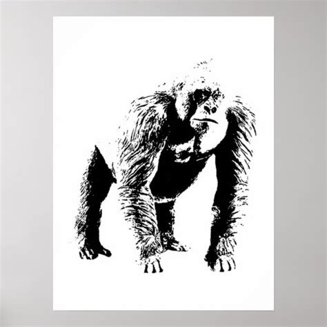Pop Art Gorilla Poster Print Zazzle