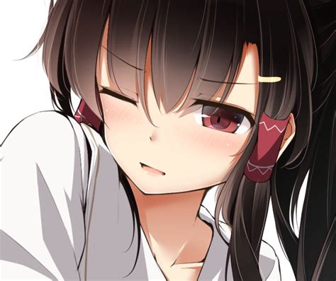 toyosaki shu hakurei reimu touhou looking away 1girl black hair blush collarbone