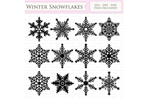 Winter Snowflakes Svg Snow Svg Cutting Files Cricut And Silhouette Svg