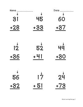 Live worksheets > english > math > subtraction. Touch Math Double Digit Addition Worksheets by Lisa's ...