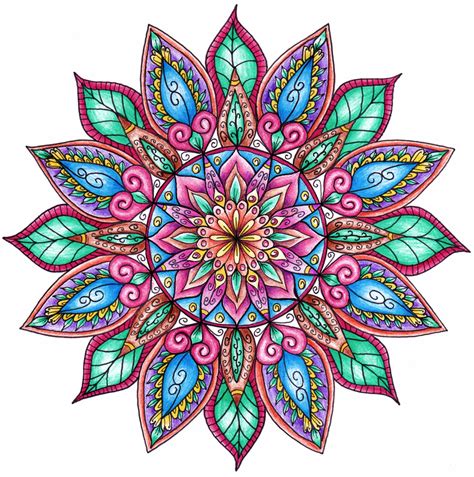 Finished Colouring Floral Mandala By Welshpixie On Deviantart