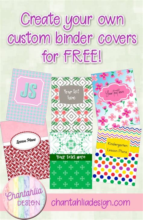 Create Your Own Free Customized Binder Covers Chantahlia Design