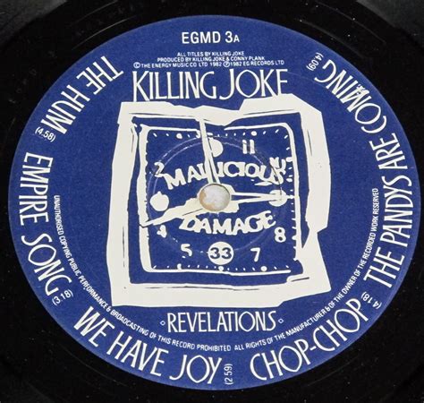 Killing Joke Revelations English Post Punk Vinyl Album Gallery