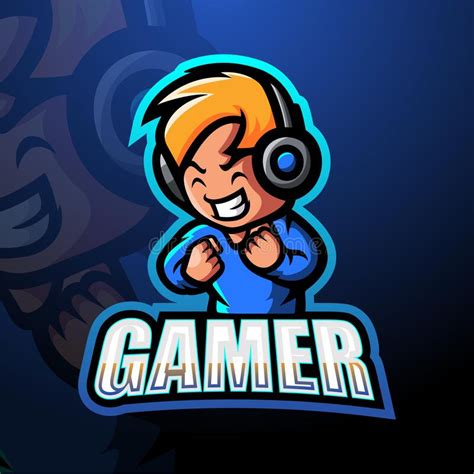 Gamer Boy Mascot Esport Logo Design Illustration Of Gamer Boy Mascot