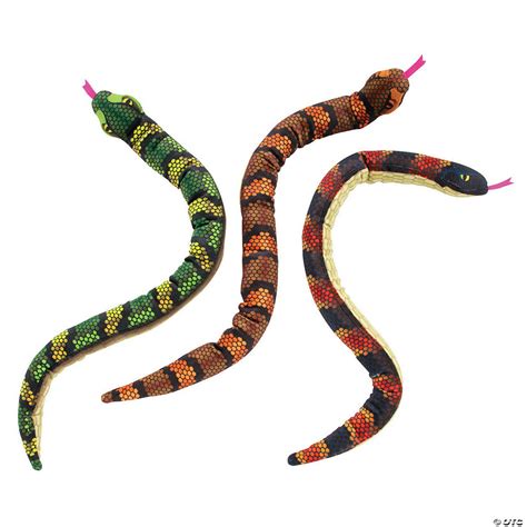 Shiny Bendable Stuffed Snakes 12 Pc Oriental Trading