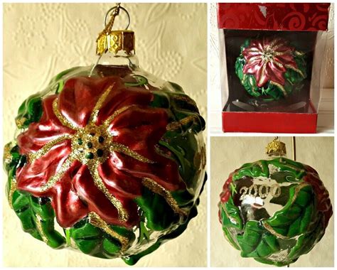 Poinsettia Blown Glass Christmas Ornament Dillards Dillards Glass