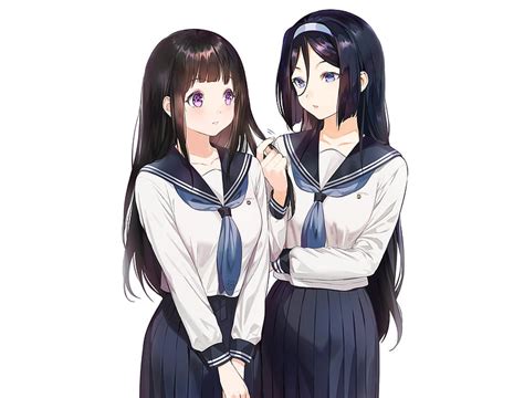 Irisu Fuyumi Cyitanda Eru Hyouka School Uniform Pretty Anime Girls