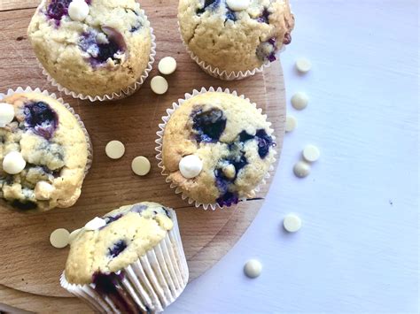 Blueberry White Chocolate Muffins Maverick Baking