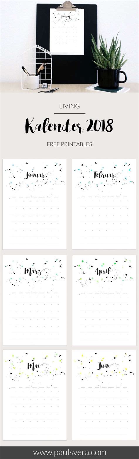 Hier finden sie kostenlose druckvorlagen für schöne muttertagskarten. Freebie: Kalender 2018 im Sprenkel Style | Kalender 2018 ...