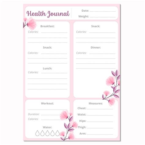 Premium Vector Health Journal Page Lifestyle Template