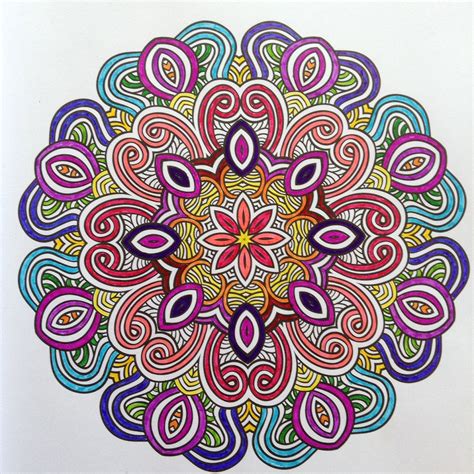 Mandala Coloured By Myself Mandala Neon Colors Coloring Pages