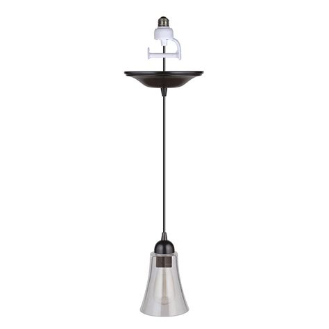The aged zinc finish offers a more rustic look while the black steel compliments interiors both modern and industrial. Worth Home Products Instant Pendant 1-Light Recessed Light Conversion Kit Brushed Bronze Clear ...