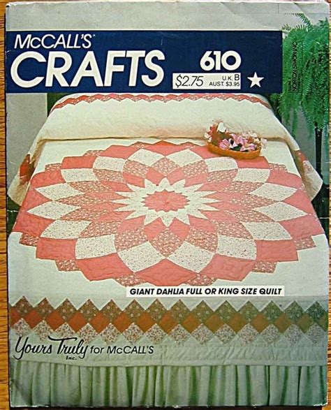 Vintage 80s Giant Dahlia Quilt Pattern By Yours Truly