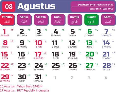 Konsep 42 Kalender Jawa Agustus 2021