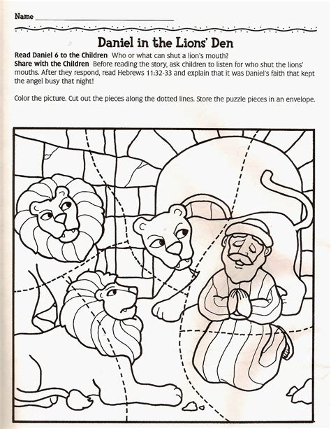 Daniel In The Lion's Den Activity Sheets | Printable Templates Free