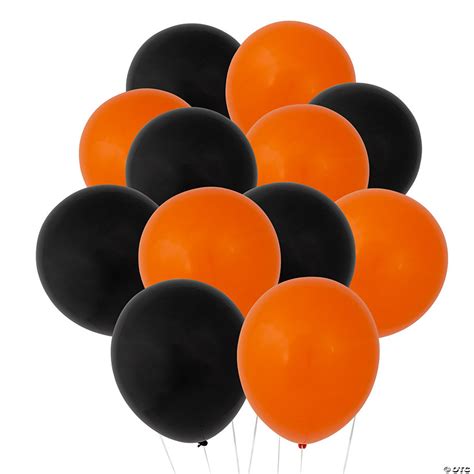 Bulk Orange And Black 11 Latex Balloon Assortment 144 Pc Oriental
