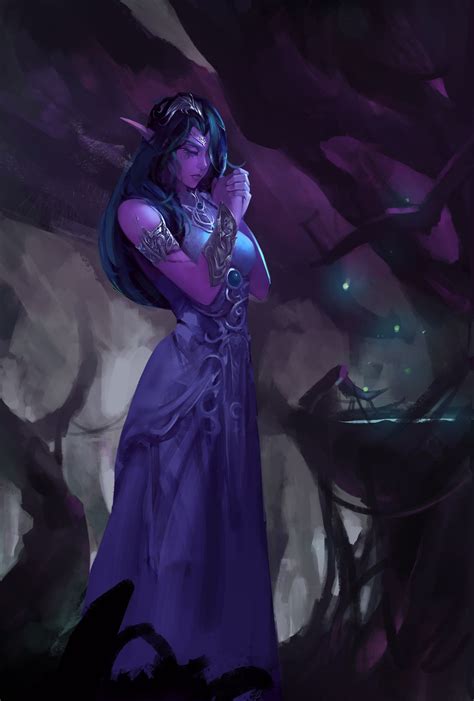 Female Elf Character Illustration Fantasy Art Elves Magic Tyrande